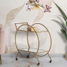 Carrito bar de salón en metal dorado con estantes de espejo Globe Venta