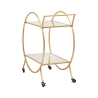 Carrito bar de salón en metal dorado con estantes de espejo Globe Rebajas