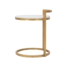 Mesa de centro y sofá redondo de metal dorado con superficie de mármol blanco Round Oferta