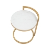 Mesa de centro y sofá redondo de metal dorado con superficie de mármol blanco Round Rebajas