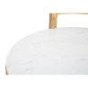 Mesa de centro y sofá redondo de metal dorado con superficie de mármol blanco Round Descueto