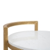 Mesa de centro y sofá redondo de metal dorado con superficie de mármol blanco Round Catálogo