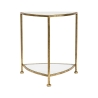Mesa auxiliar triangular 2 estantes metal dorado y cristal Triangle S Promoción