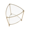 Mesa auxiliar triangular 2 estantes metal dorado y cristal Triangle S Catálogo