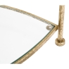 Mesa auxiliar triangular 2 estantes metal dorado y cristal Triangle S Stock
