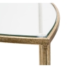 Mesa esquinera de 3 niveles en metal dorado y vidrio Triangle M Descueto