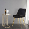Mesa de centro y lateral rectangular de metal dorado y vidrio London Venta