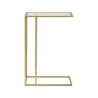 Mesa de centro y lateral rectangular de metal dorado y vidrio London Oferta