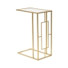 Mesa de centro y lateral rectangular de metal dorado y vidrio London Rebajas