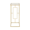Mesa de centro y lateral rectangular de metal dorado y vidrio London Descueto