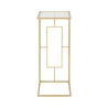 Mesa de centro y lateral rectangular de metal dorado y vidrio London Descueto