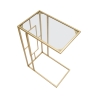 Mesa de centro y lateral rectangular de metal dorado y vidrio London Catálogo