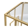 Mesa de centro y lateral rectangular de metal dorado y vidrio London Stock