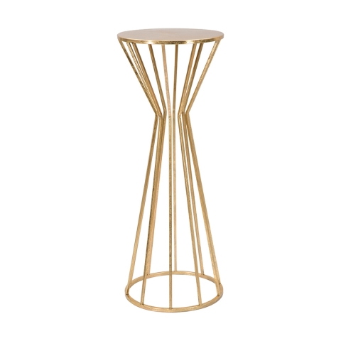 Mesa decorativa alta redonda para sala de estar en metal dorado glam 38cm Stick Promoción