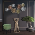 Mesa decorativa alta redonda para sala de estar en metal dorado glam 38cm Stick Venta