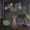 Mesa decorativa alta redonda para sala de estar en metal dorado glam 38cm Stick Venta