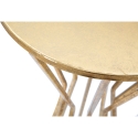 Mesa decorativa alta redonda para sala de estar en metal dorado glam 38cm Stick Stock