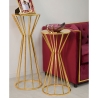 Mesa decorativa alta redonda para sala de estar en metal dorado glam 38cm Stick Elección
