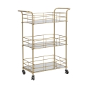 Carrito de bar rectangular dorado con estantes de vidrio espejado Glammy Promoción