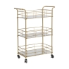 Carrito de bar rectangular dorado con estantes de vidrio espejado Glammy Promoción