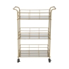 Carrito de bar rectangular dorado con estantes de vidrio espejado Glammy Rebajas