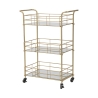Carrito de bar rectangular dorado con estantes de vidrio espejado Glammy Catálogo
