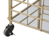 Carrito de bar rectangular dorado con estantes de vidrio espejado Glammy Stock