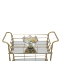 Carrito de bar rectangular dorado con estantes de vidrio espejado Glammy Modelo