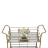 Carrito de bar rectangular dorado con estantes de vidrio espejado Glammy Modelo