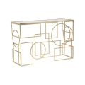 Consola de entrada rectangular de metal dorado 120x41cm con superficie espejada Marie Promoción
