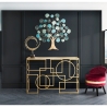 Consola de entrada rectangular de metal dorado 120x41cm con superficie espejada Marie Venta