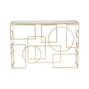 Consola de entrada rectangular de metal dorado 120x41cm con superficie espejada Marie Oferta