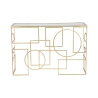 Consola de entrada rectangular de metal dorado 120x41cm con superficie espejada Marie Oferta