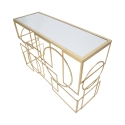 Consola de entrada rectangular de metal dorado 120x41cm con superficie espejada Marie Rebajas