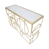 Consola de entrada rectangular de metal dorado 120x41cm con superficie espejada Marie Rebajas