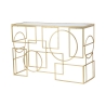 Consola de entrada rectangular de metal dorado 120x41cm con superficie espejada Marie Descueto