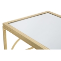 Consola de entrada rectangular de metal dorado 120x41cm con superficie espejada Marie Catálogo