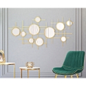 Espejo de pared geométrico dorado con múltiples espejos redondos 117x61cm Gloxy Venta