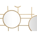 Espejo de pared geométrico dorado con múltiples espejos redondos 117x61cm Gloxy Rebajas