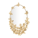 Espejo ovalado de pared dorado con mariposas decorativas Butterfly Wind Promoción