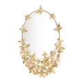 Espejo ovalado de pared dorado con mariposas decorativas Butterfly Wind Promoción