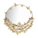 Espejo redondo de pared dorado con mariposas decorativas Butterfly M Promoción