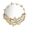 Espejo redondo de pared dorado con mariposas decorativas Butterfly M Promoción