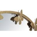 Espejo redondo de pared dorado con mariposas decorativas Butterfly M Descueto
