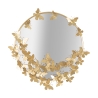 Espejo redondo de pared dorado con mariposas decorativas 74cm Butterfly S Promoción