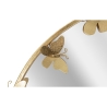 Espejo redondo de pared dorado con mariposas decorativas 74cm Butterfly S Descueto
