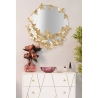 Espejo redondo de pared dorado con mariposas decorativas 74cm Butterfly S Elección