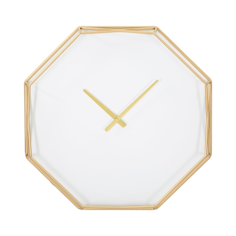 Reloj de pared octagonal de metal dorado Octagonal Promoción