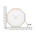 Reloj de pared octagonal de metal dorado Octagonal Catálogo