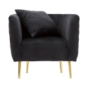 Sillón glam de terciopelo con patas doradas y cojín Bucarest-P Precio
